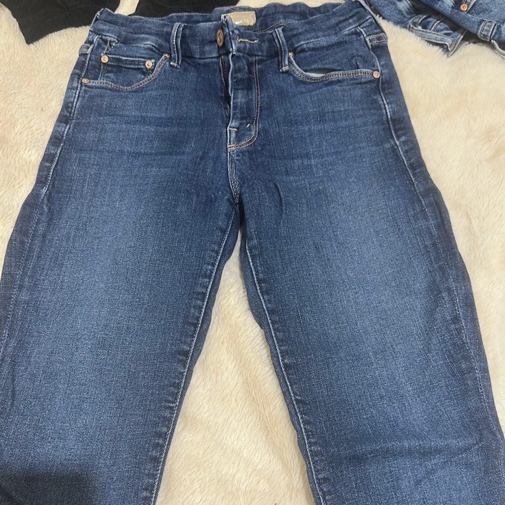 MOTHER Blue Straight Leg Jeans Classic Style